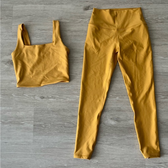 Abercrombie and Fitch 7/8 Leggings and Tank set - Gold/Yellow - XS - NWOT - Picture 3 of 5